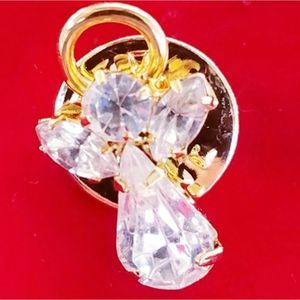 #X3 New Crystal & Gold Guardian Angel Pin Broach